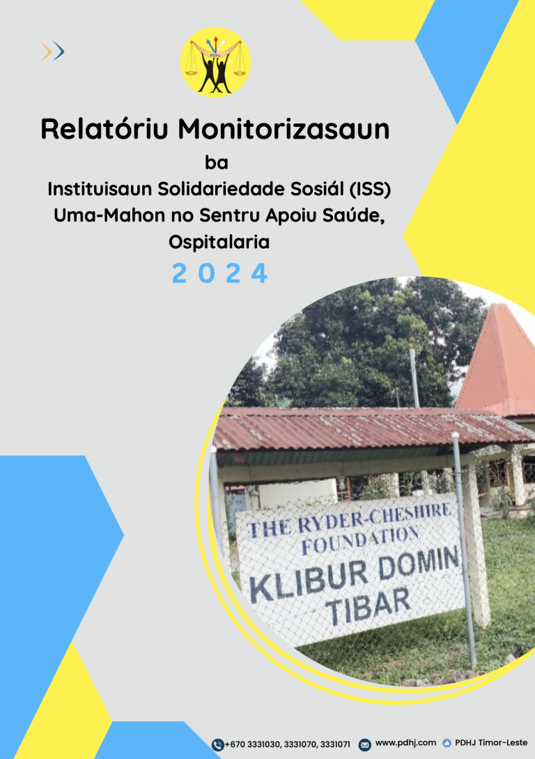 Relatóriu Monitorizasaun ba Instituisaun Solidariedade Sosiál (ISS) Uma-Mahon no Sentru Apoiu Saúde, Ospitalaria 2024